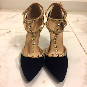 Wild Diva Lounge Adora 64 Studded Suede Heels